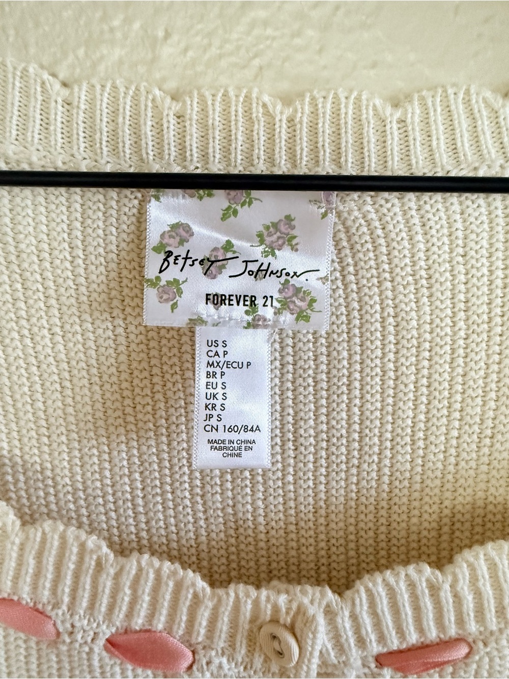 Forever 21 Betsey Johnson Floral Crochet Cardigan Sweater - Picture 2 of 9